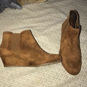 Brown bootie wedges